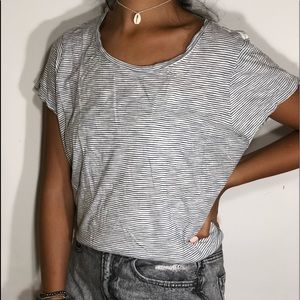 Maison Jules women’s striped white back blouse